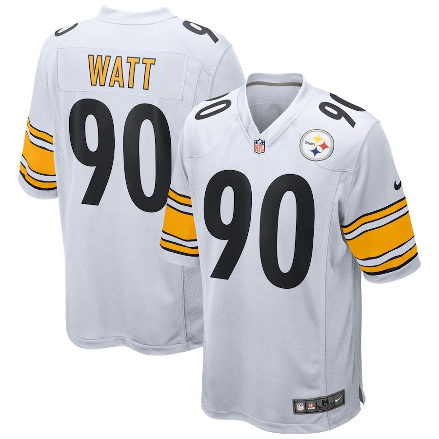 Men Pittsburgh Steelers #90 T.J. Watt Nike White Game NFL Jersey